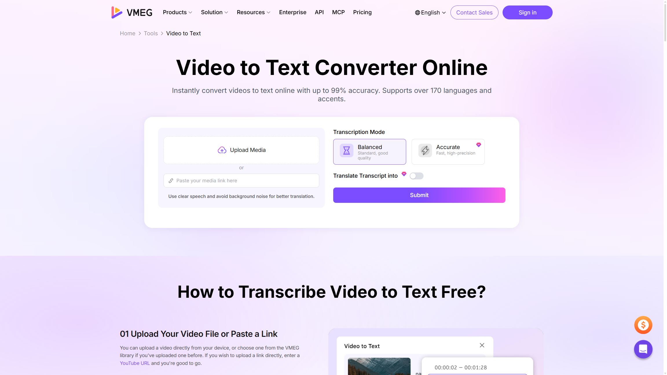 VMEG Video to Text Converter