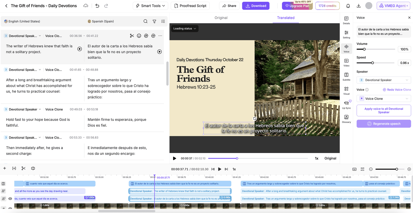 How to Translate Religious Videos into Multiple Languages: AI Dubbing & Subtitles — illustration 3