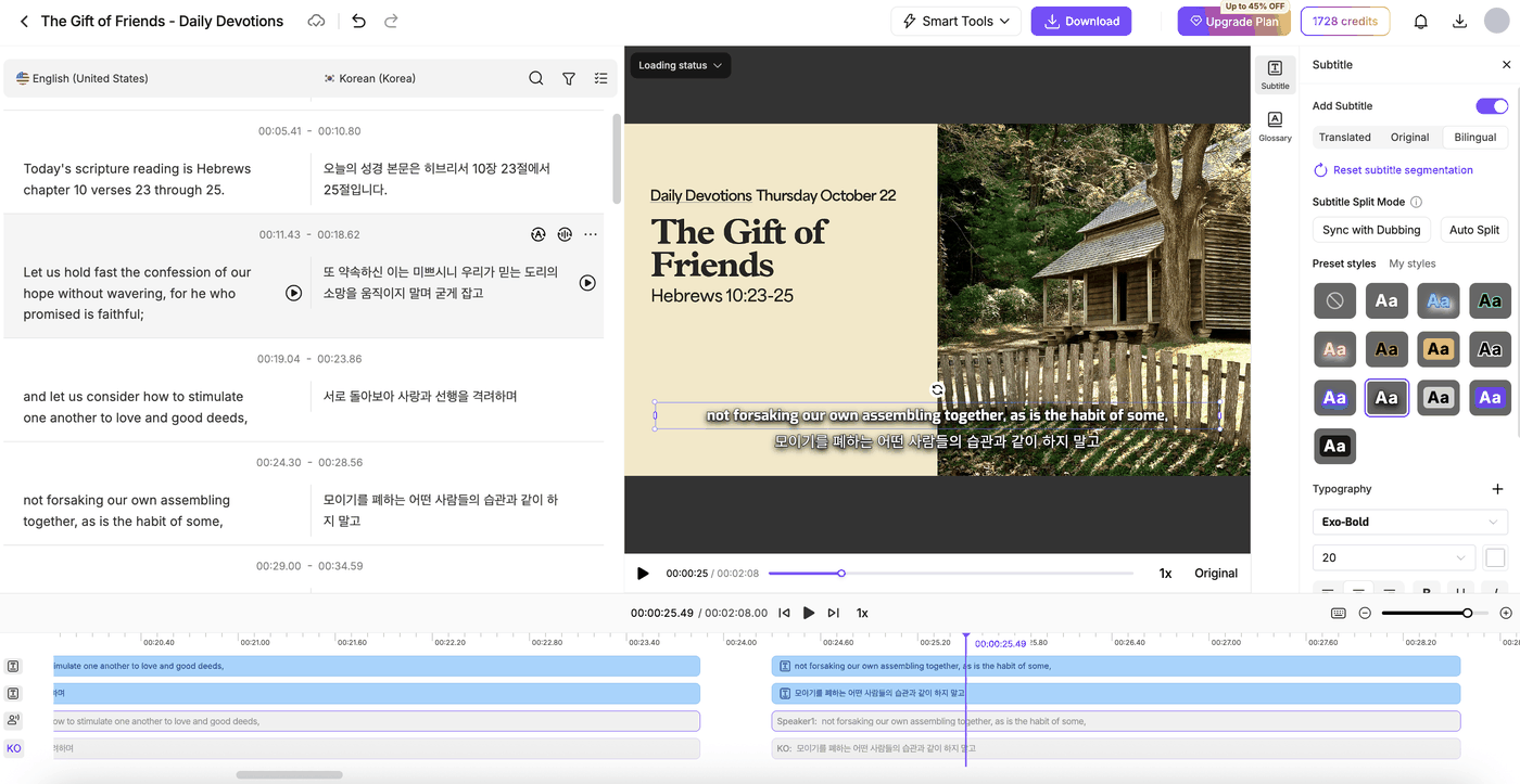 How to Translate Religious Videos into Multiple Languages: AI Dubbing & Subtitles — illustration 5