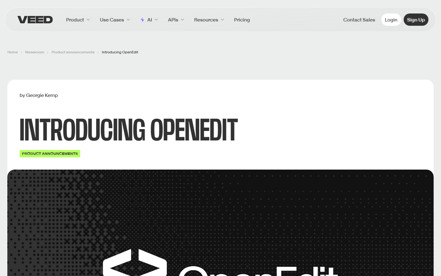 VEED OpenEdit announcement