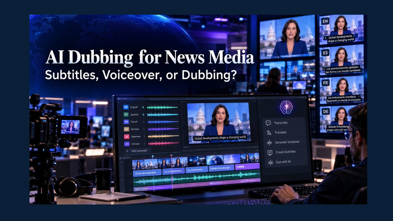 AI Dubbing for News Media: When to Use Subtitles, Voiceover, or Dubbing