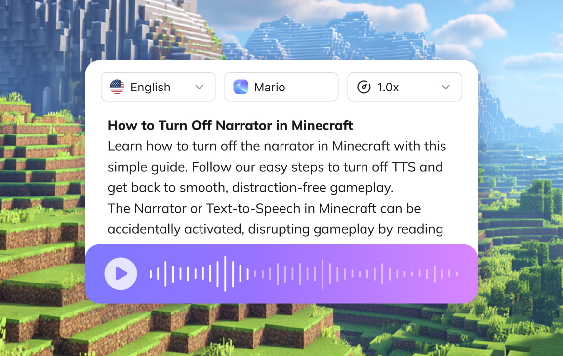 blog how to turn off narrator in minecraft
