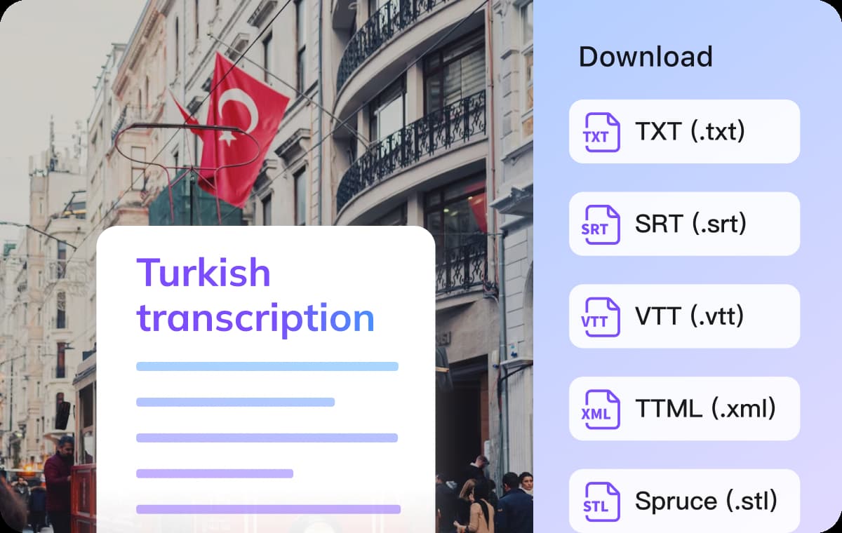All-in-One Export Options for Turkish Transcription