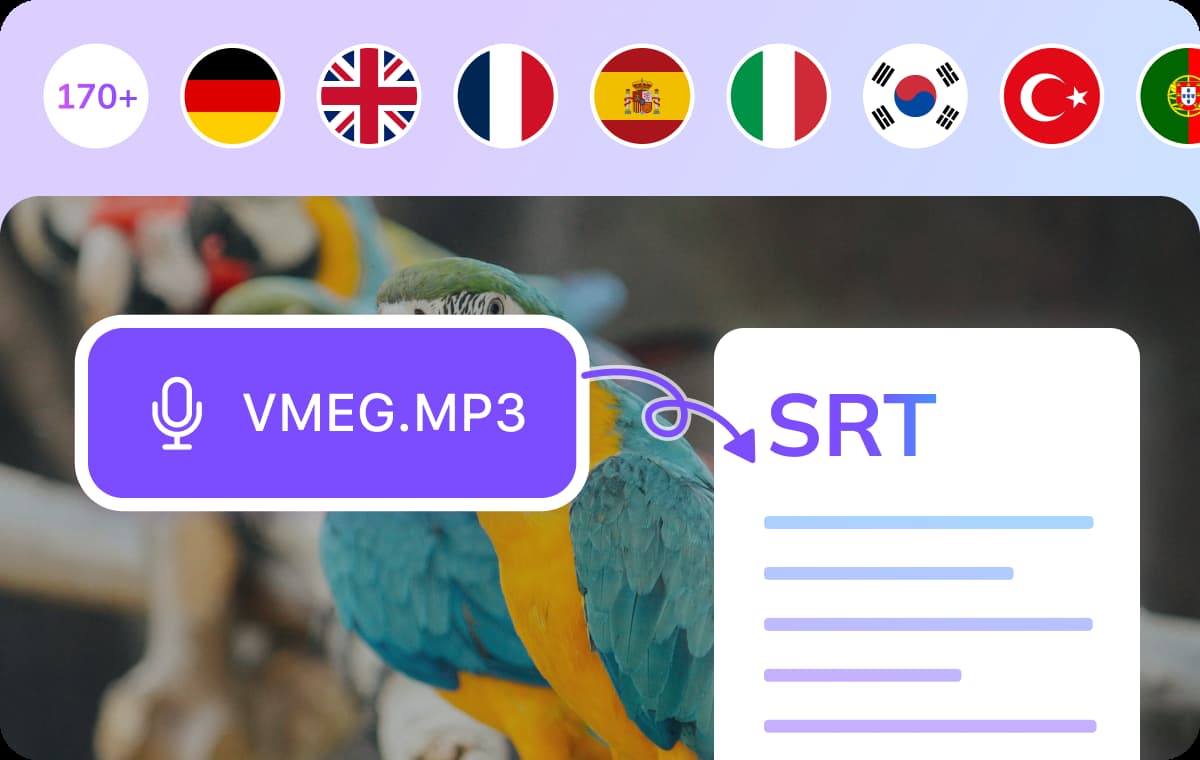 MP3 para SRT online e grátis com conversão precisa