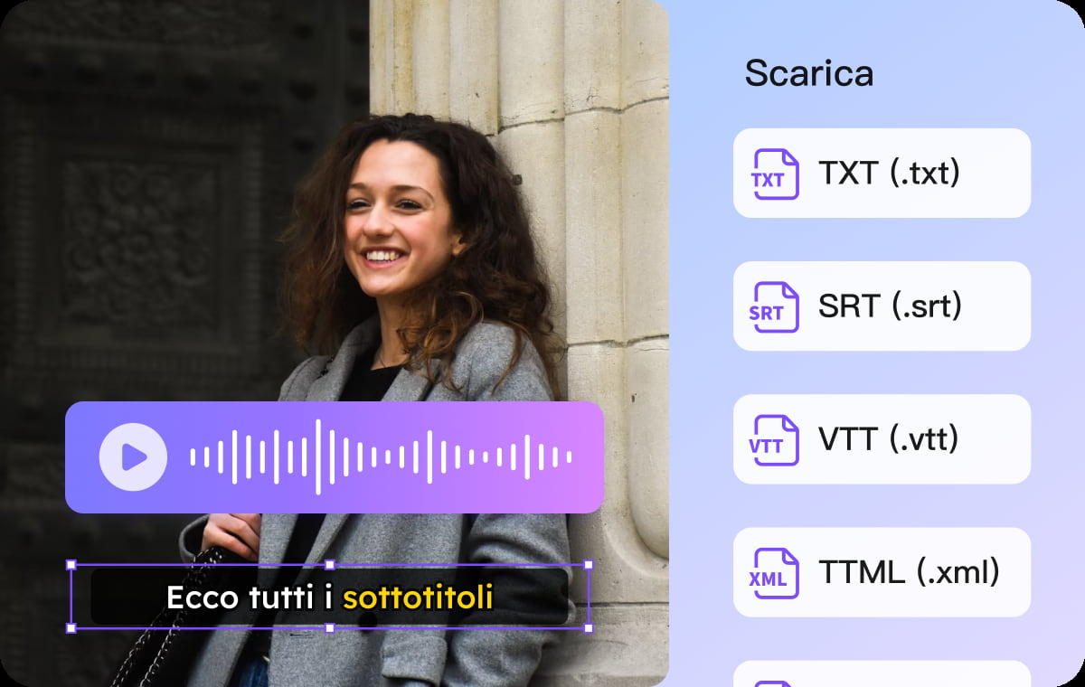 Esportazioni versatili e stili di sottotitoli predefiniti