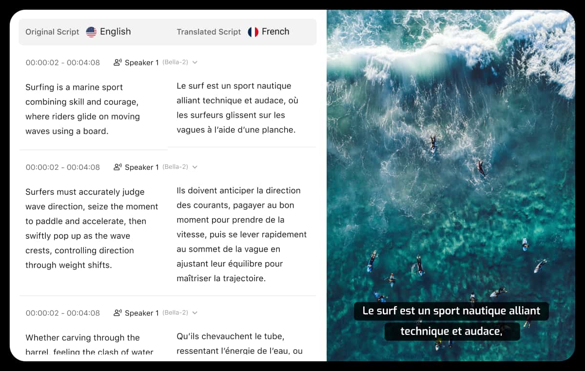 Flexible Transcript Editor & Download Options