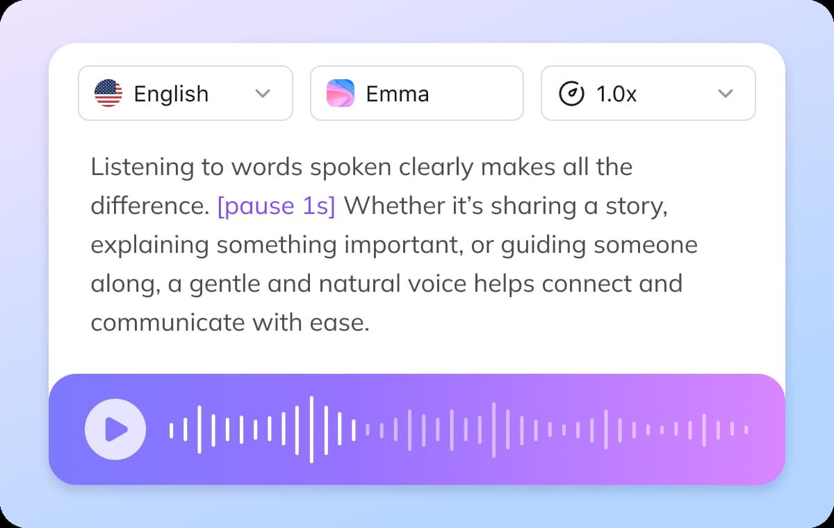 ควบคุมได้อย่างเต็มที่ เพื่อสร้างเสียงพากย์ที่เป็นธรรมชาติและถ่ายทอดอารมณ์ได้อย่างสมจริง