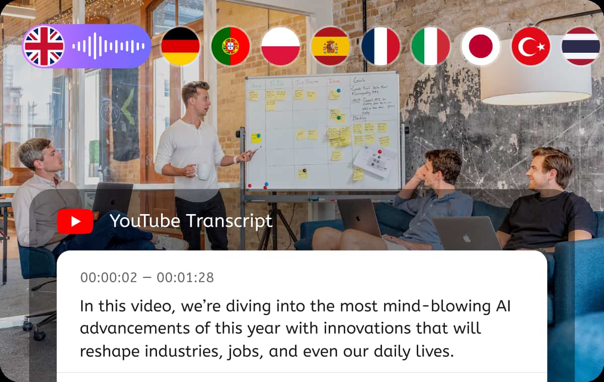 Multilingual YouTube Transcript & Ready to Translate