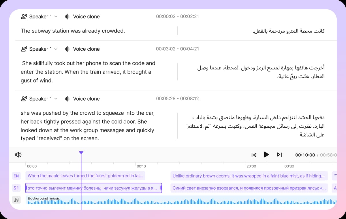 Professional Editing Suite for English to Arabic Conversion