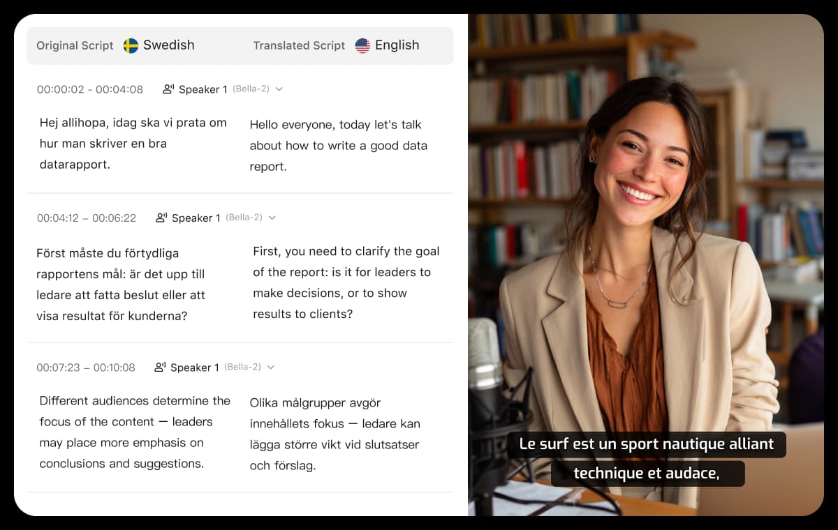 Professional Swedish to English Audio Editing Suite