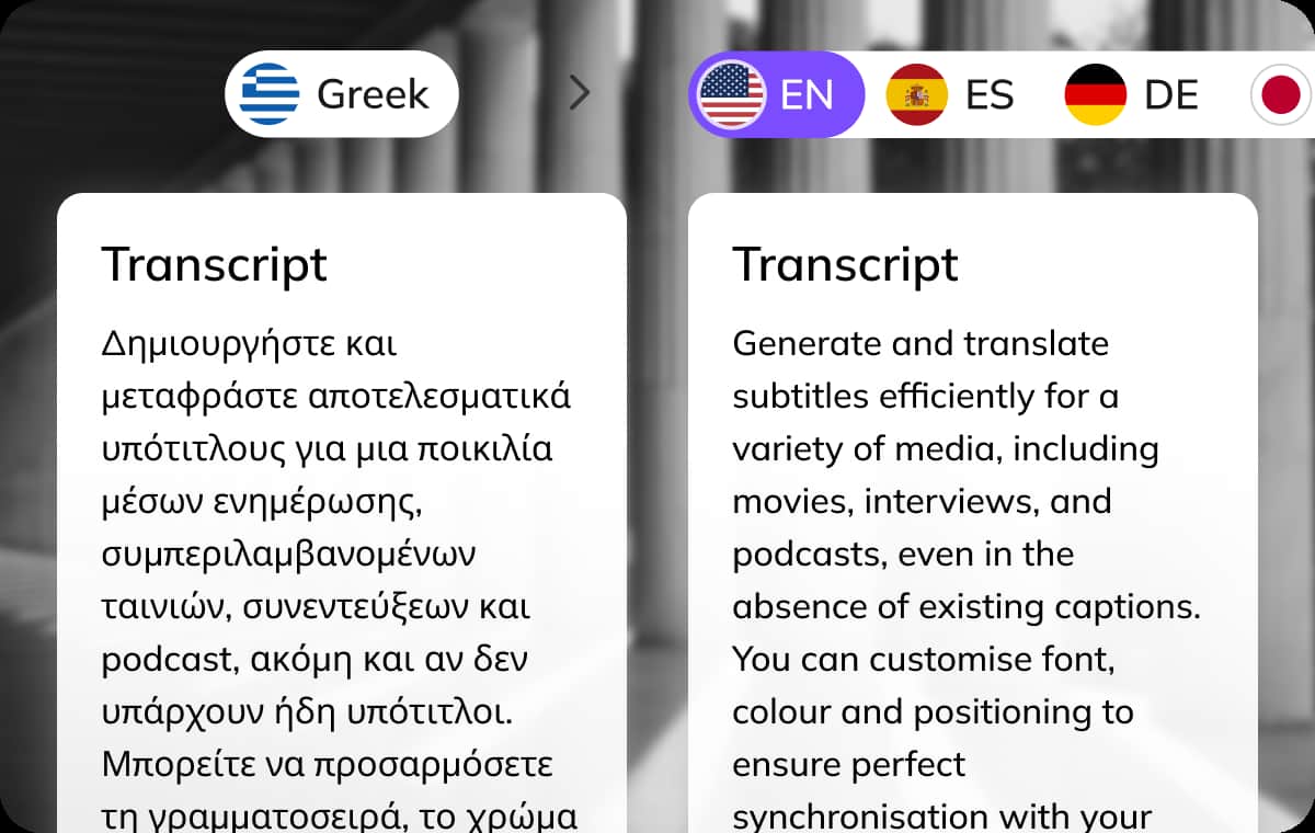 Translate Greek Content into 170+ Languages