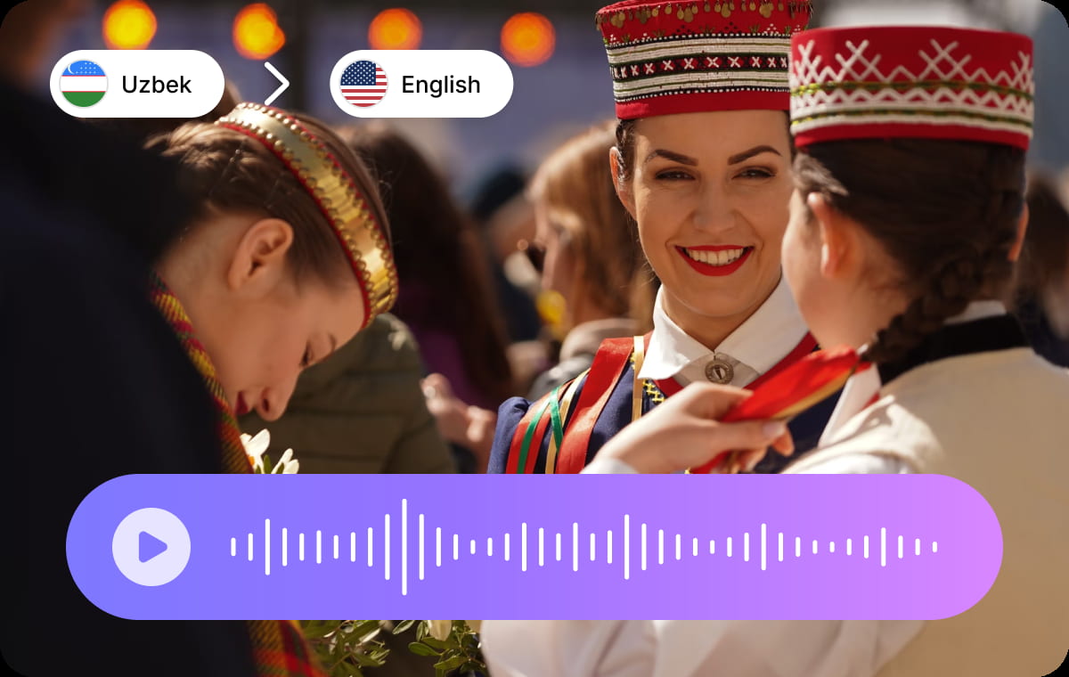 English to Uzbek Translation with Voice Audio