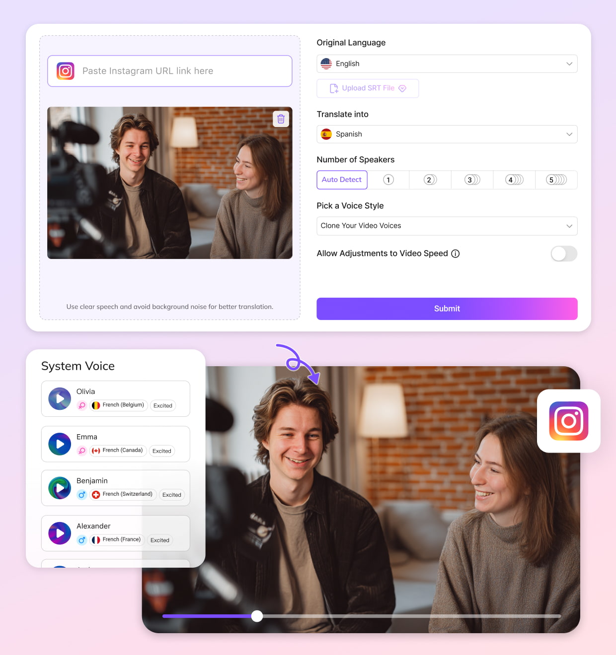 How to Translate Instagram Videos with VMEG