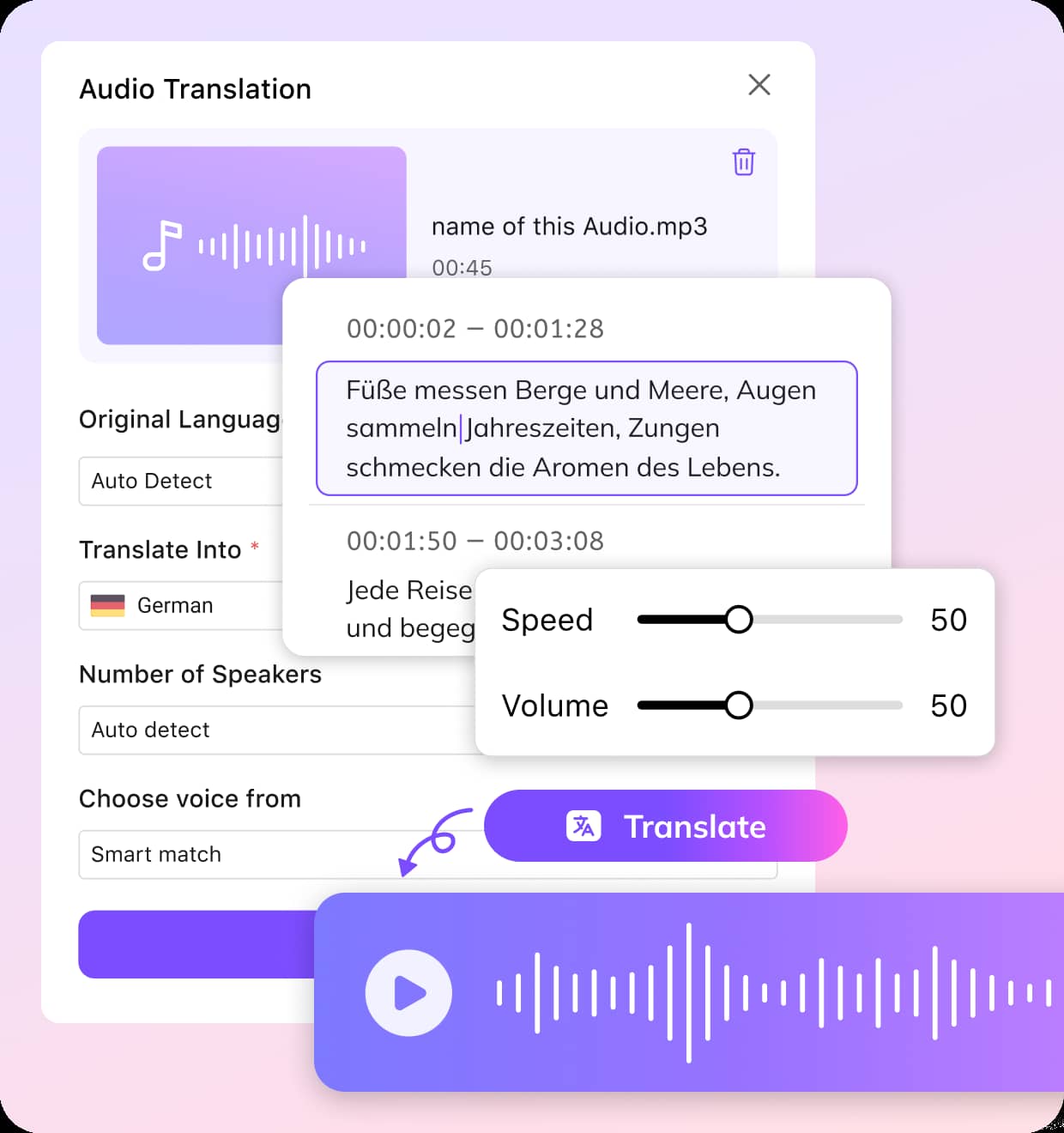 How to Translate English Audio to German