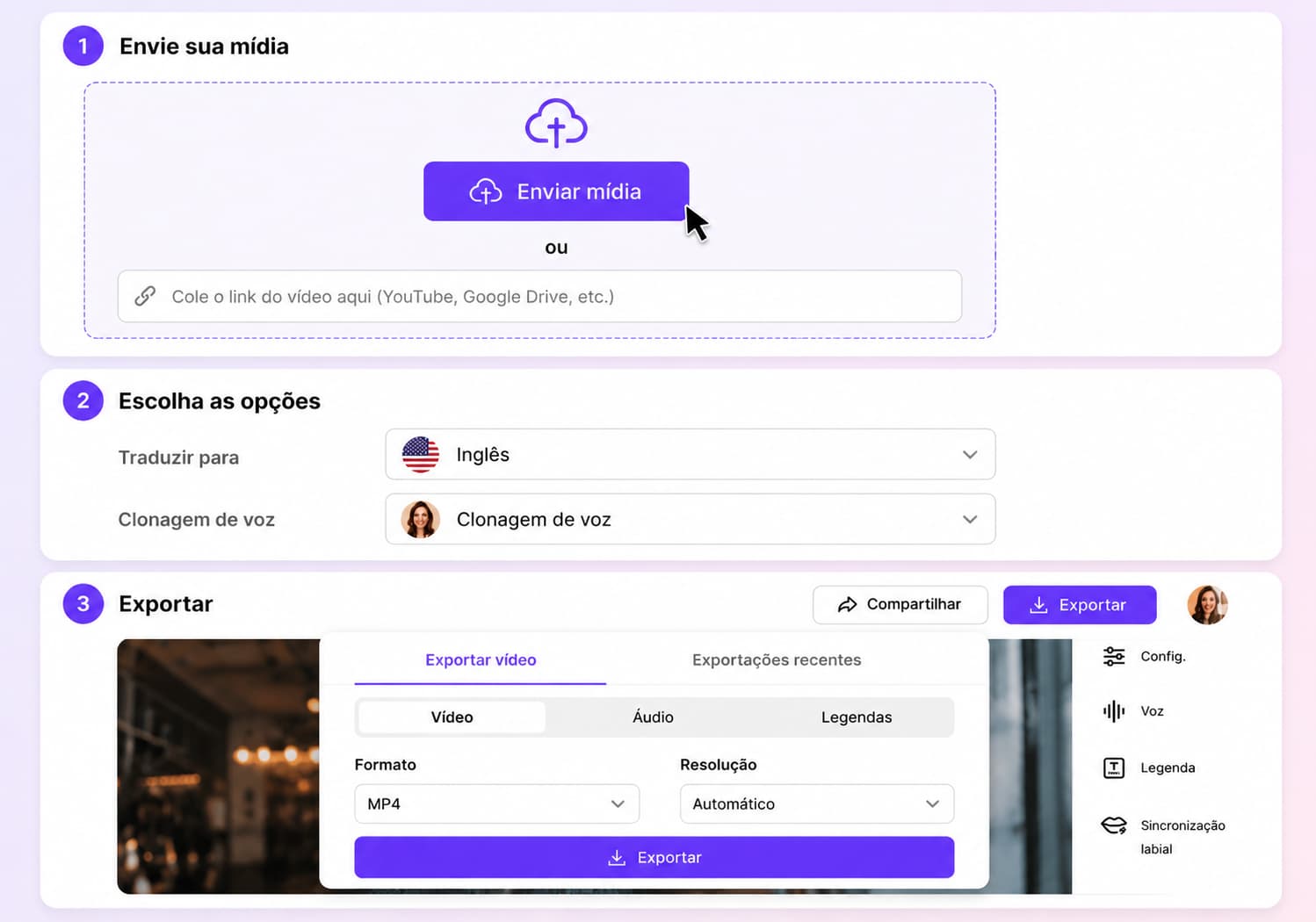 Como dublar vídeo com IA no VMEG