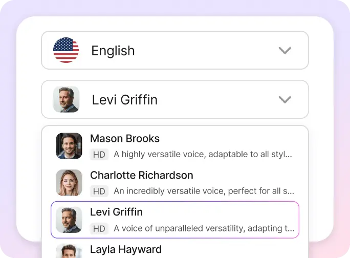 Select the language and the voice you want