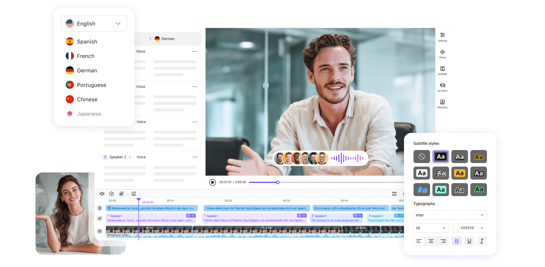 Advanced Editing Studio for Video Localization