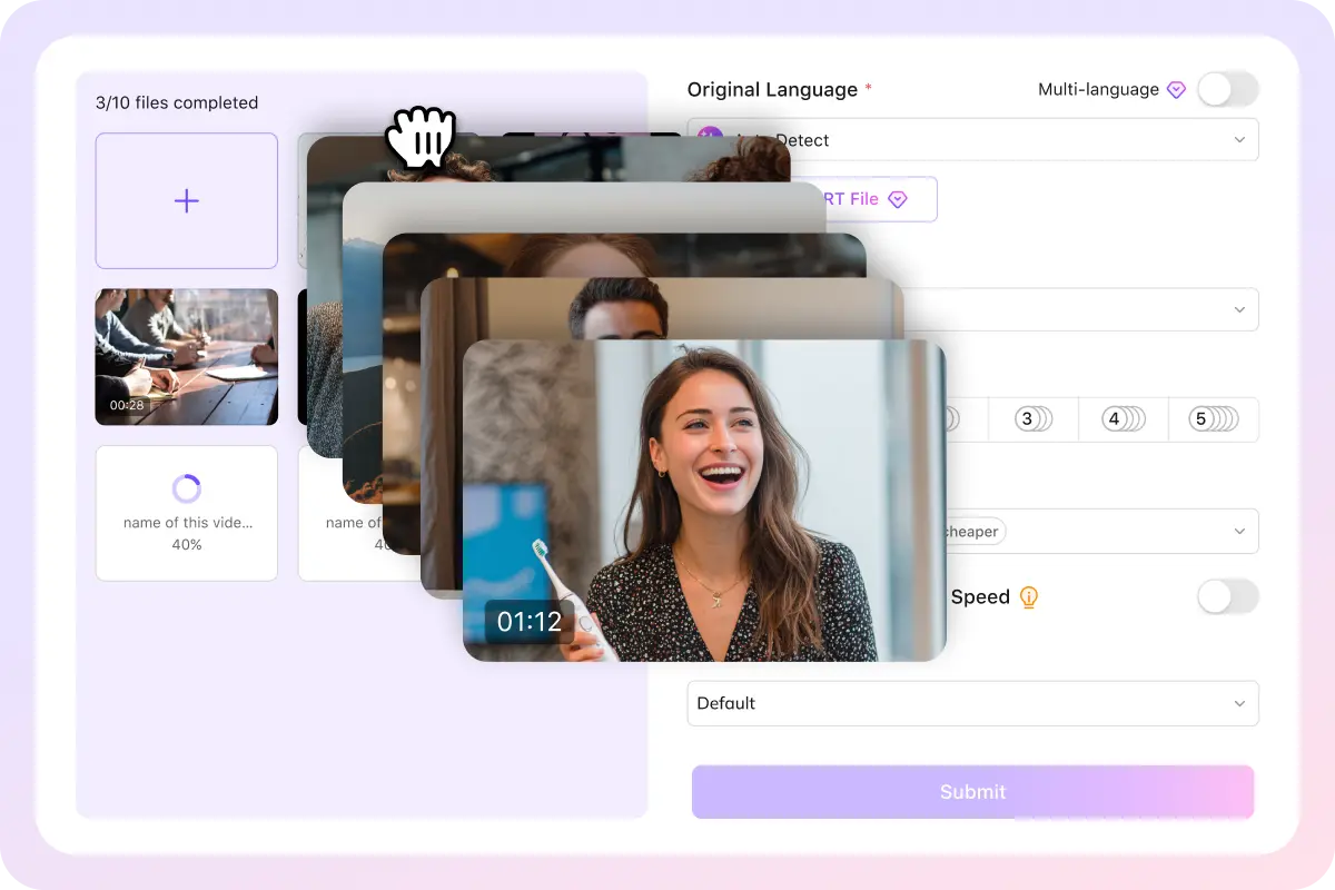 Batch Upload & Multi-Language Processing
