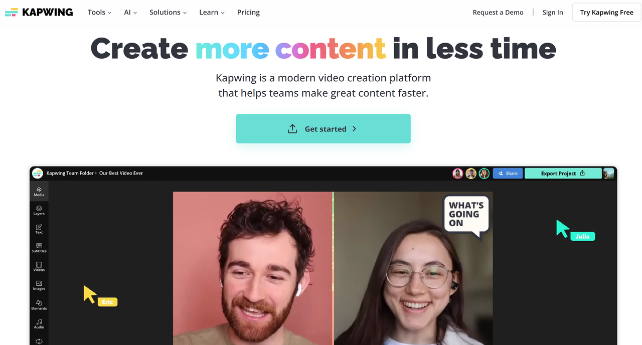 Kapwing Homepage