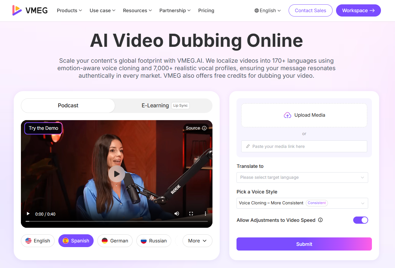vmeg ai dubbing