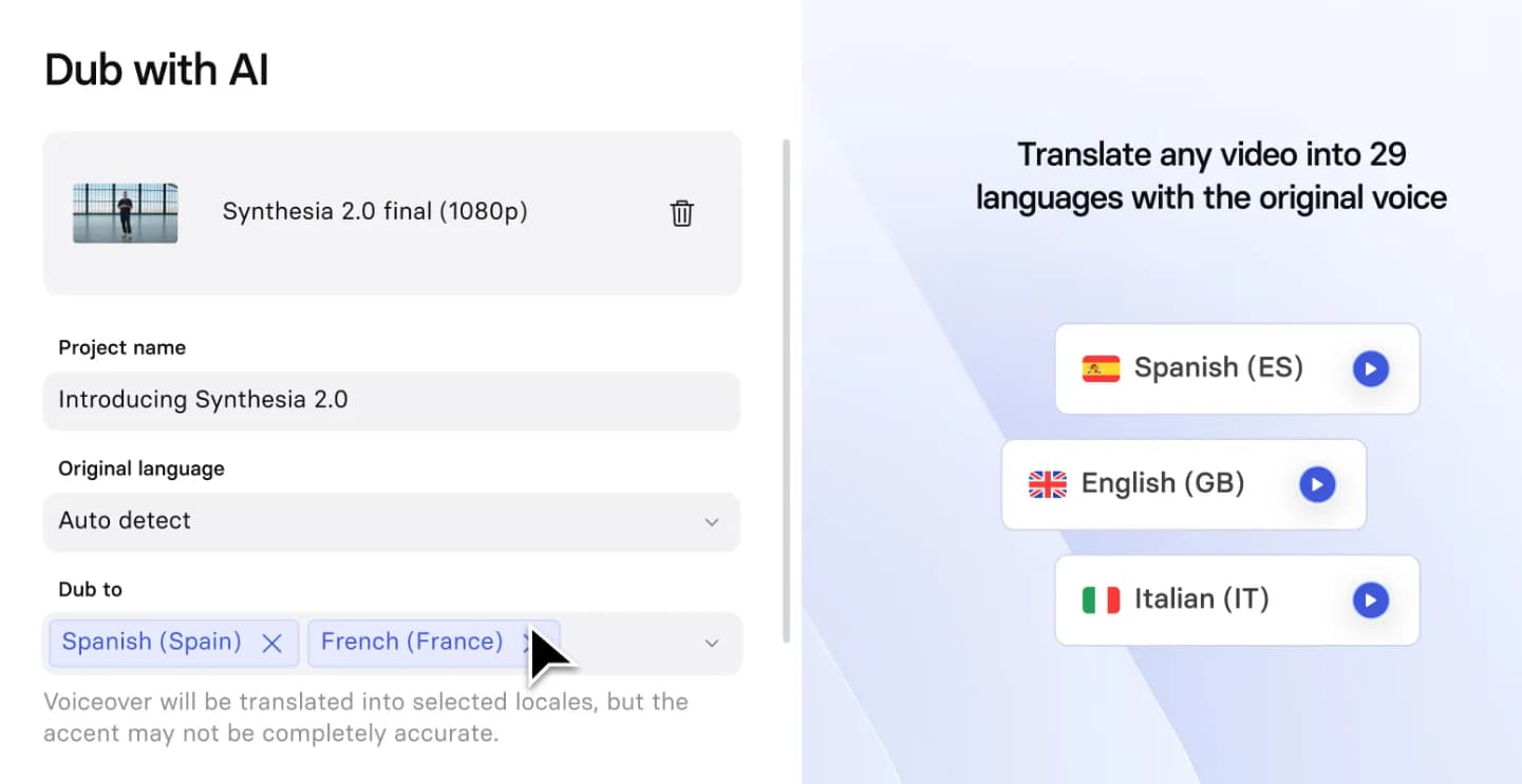 Best AI Video Translator - Synthesia