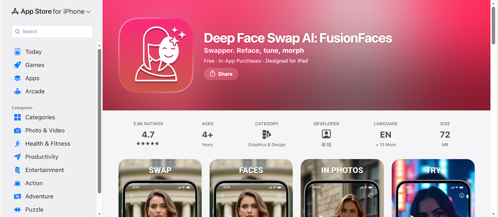 deep face swap ai app