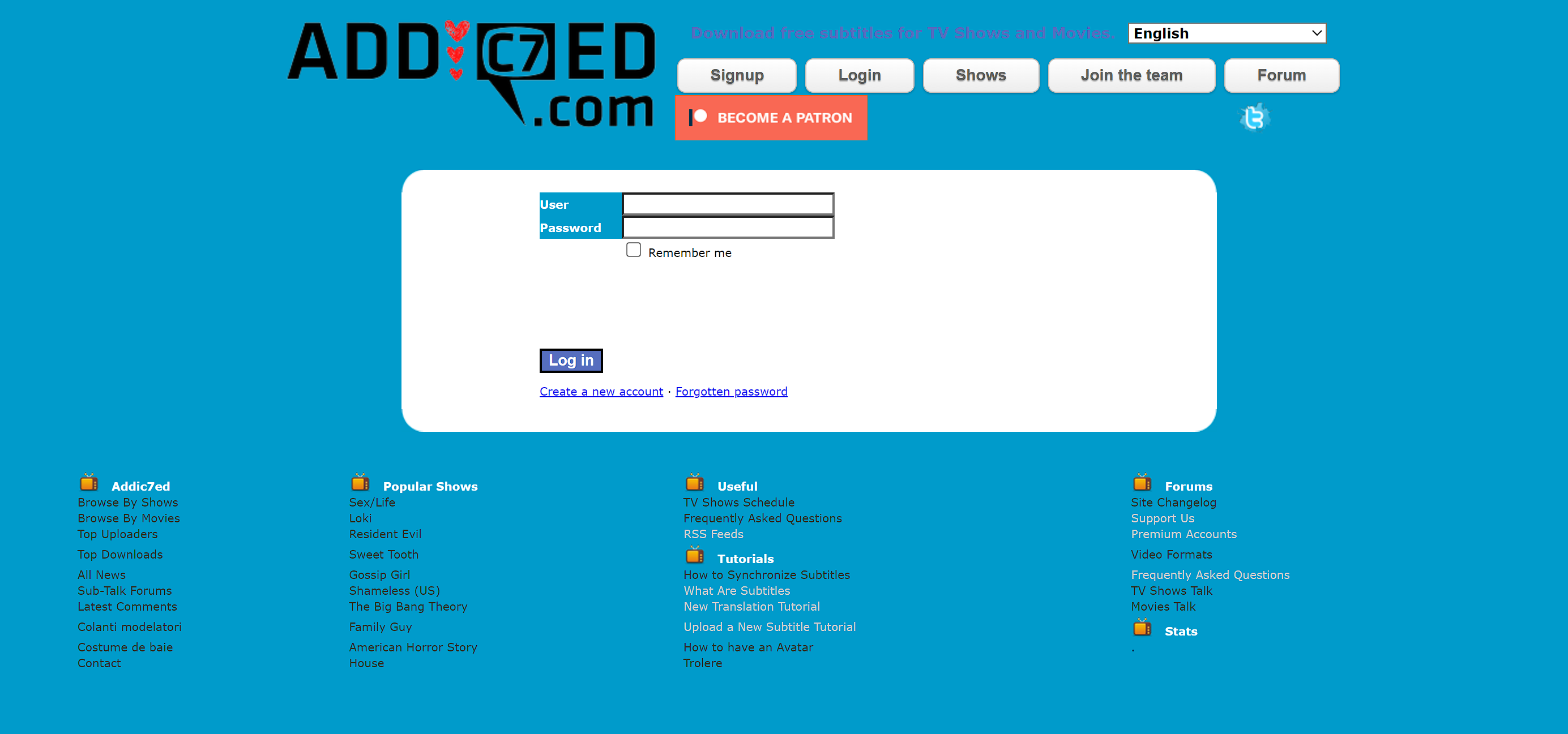 Best Websites for Anime Subtitles - Addic7ed