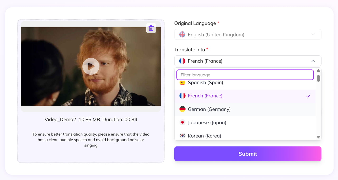 Configure Translation Settings