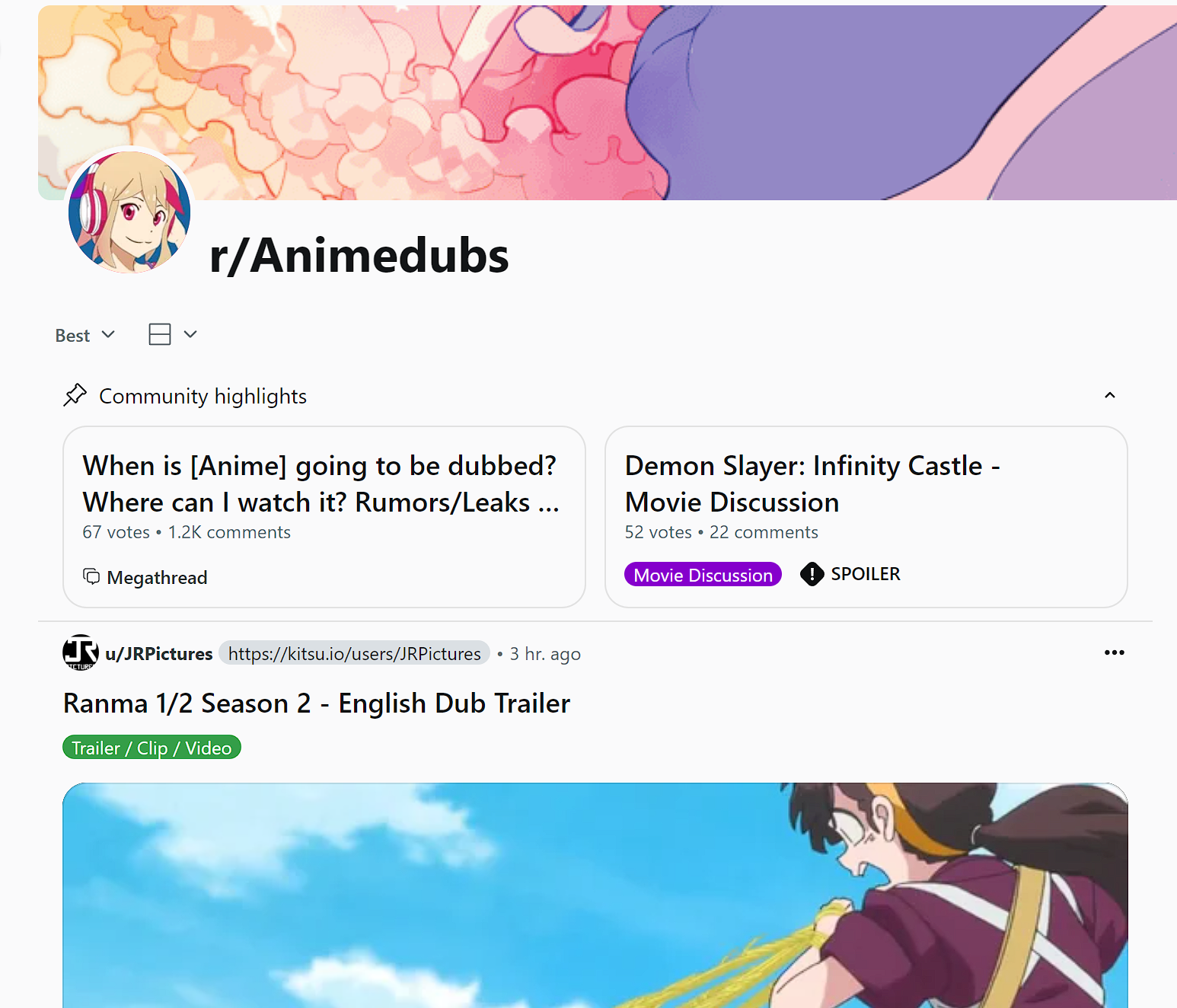 Anime English Dub Audio from Reddit