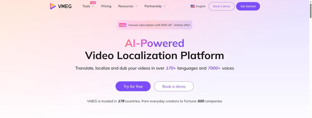 VMEG AI Homepage