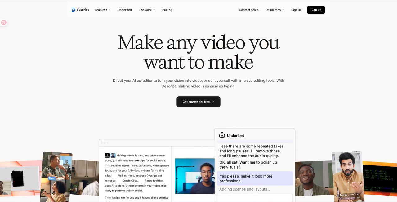 Descript Homepage