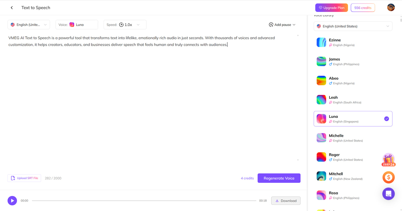 Download the Converted Speech