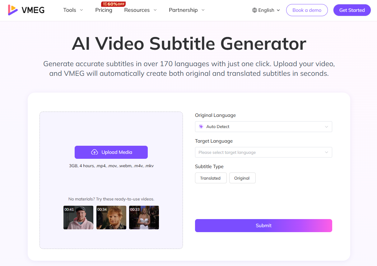 vmeg ai subtitle generator
