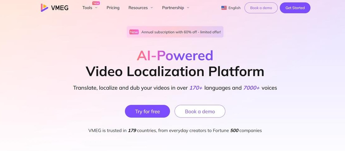 VMEG AI Homepage