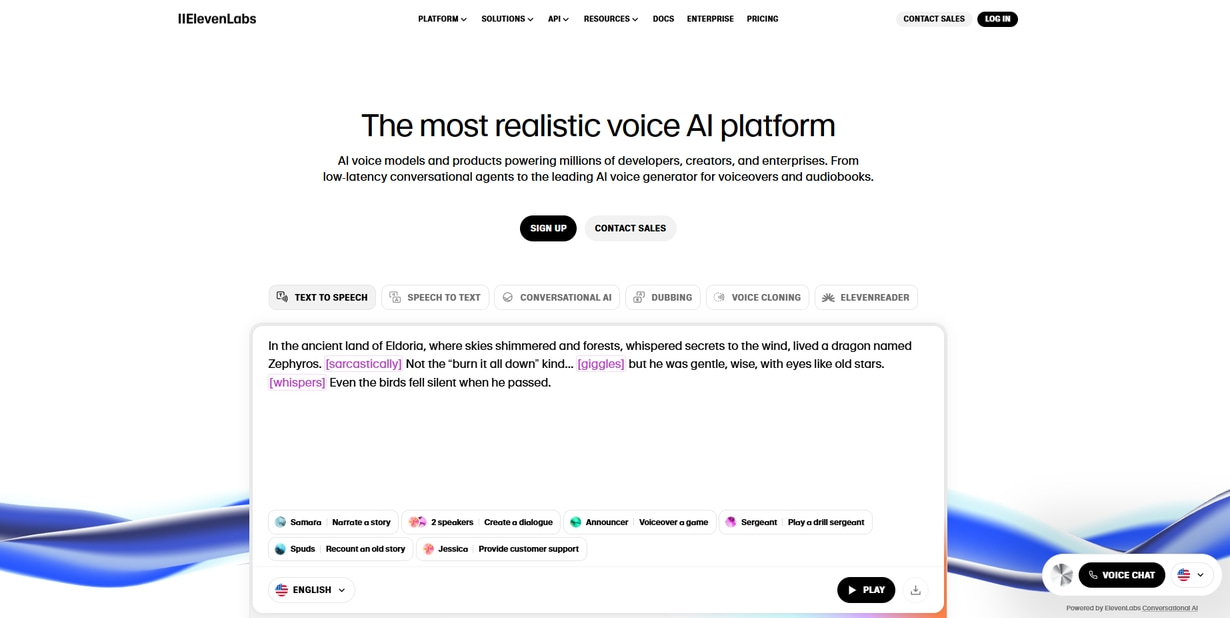 ElevenLabs Homepage