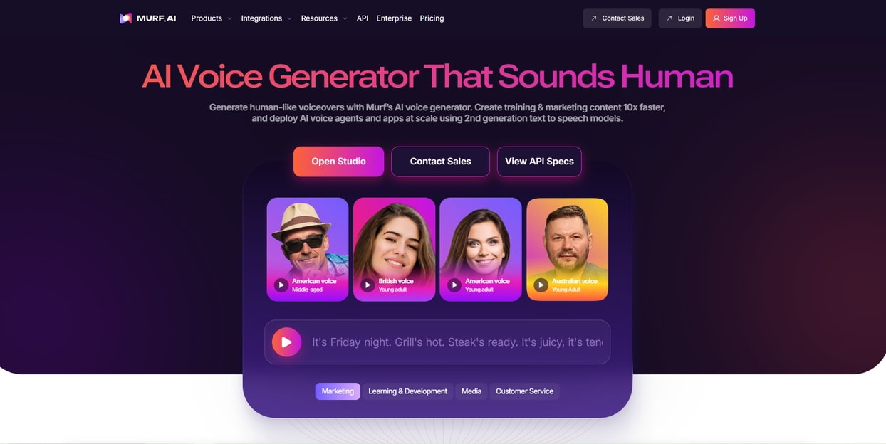Murf AI Homepage