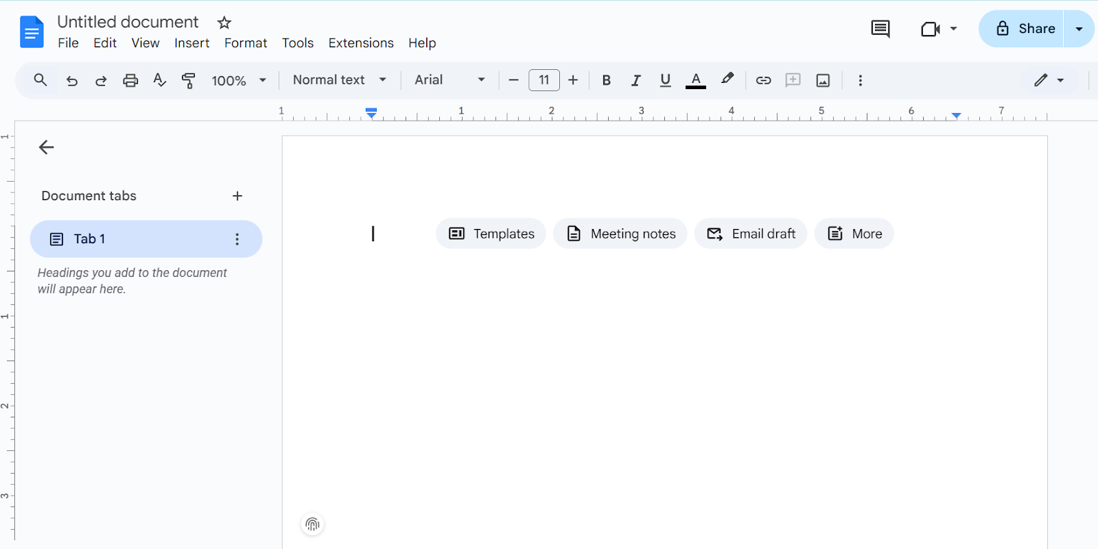 create a google document