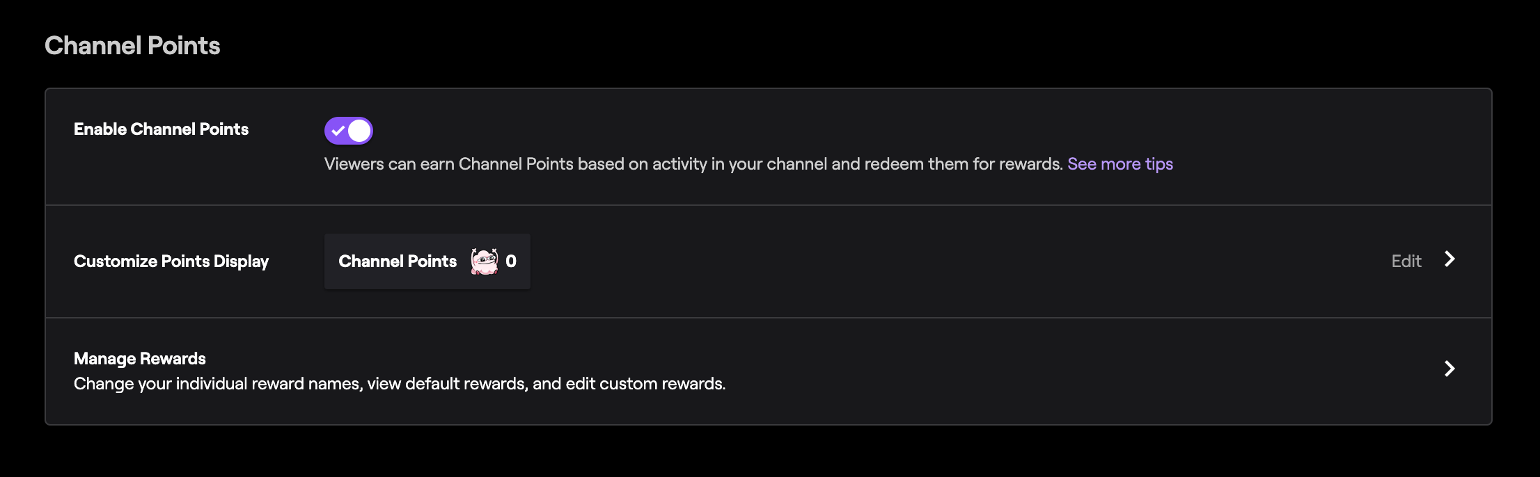 Enable Channel Points