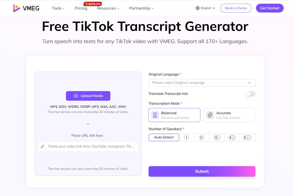 tiktok transcript generator