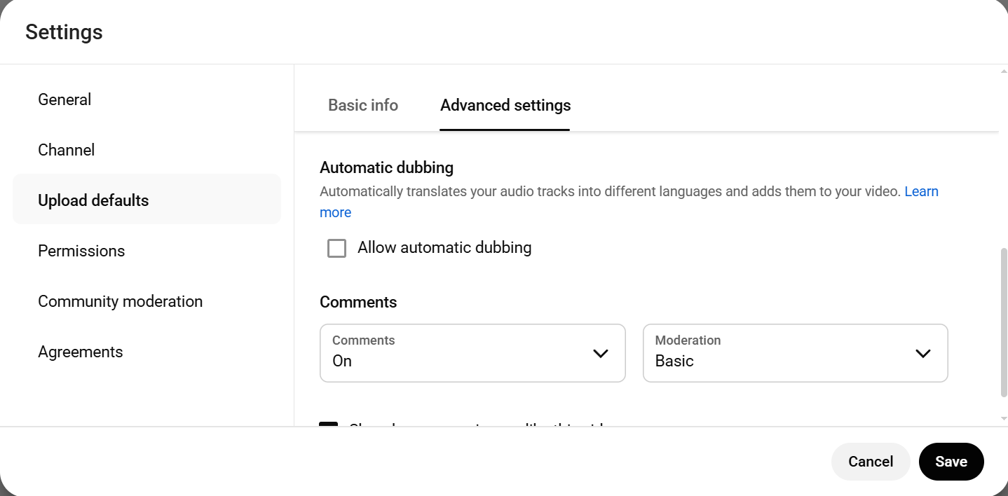youtube allow automatic dubbing