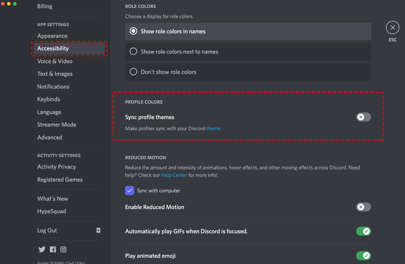 Discord Accessibility Settings