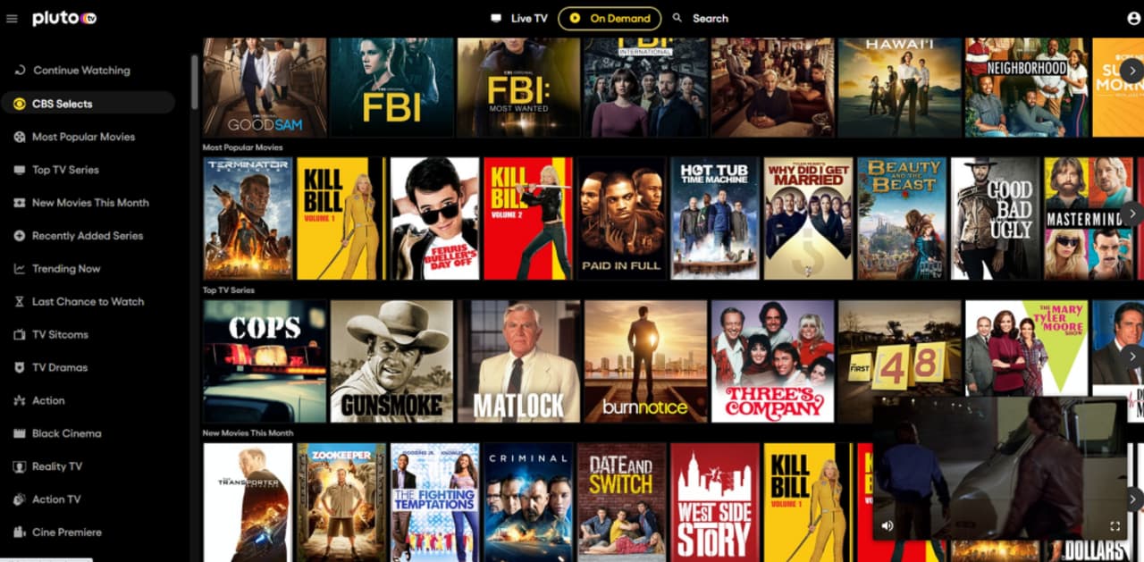 Best M4UHD Alternative - Pluto TV