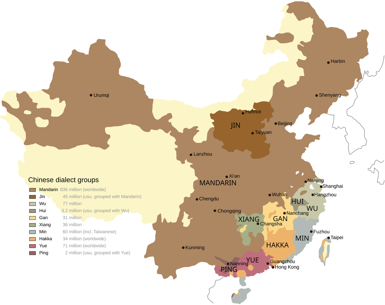 Mandarin Dialects in the Chinese Mainland