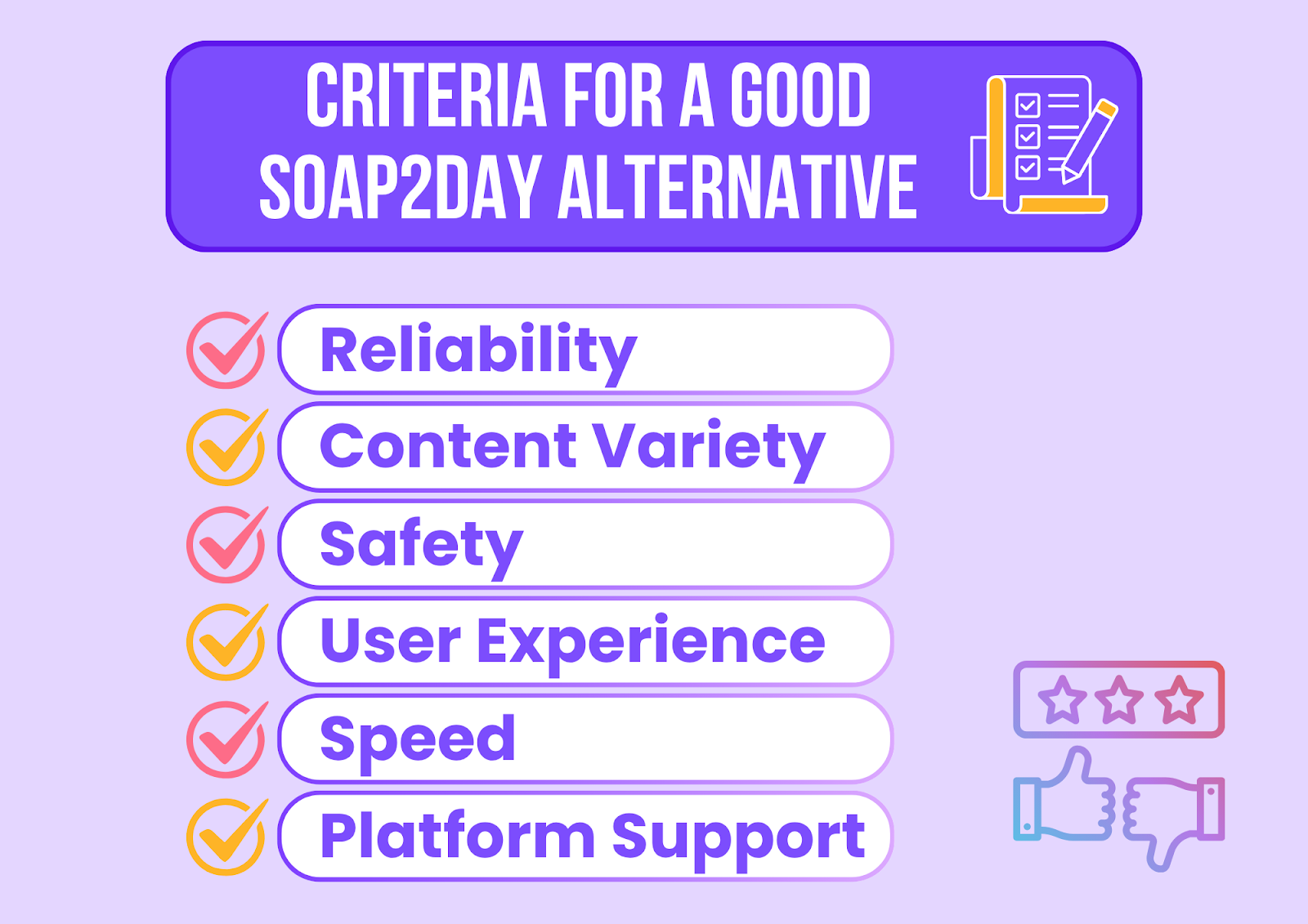 criteria for a good soap2day alternative