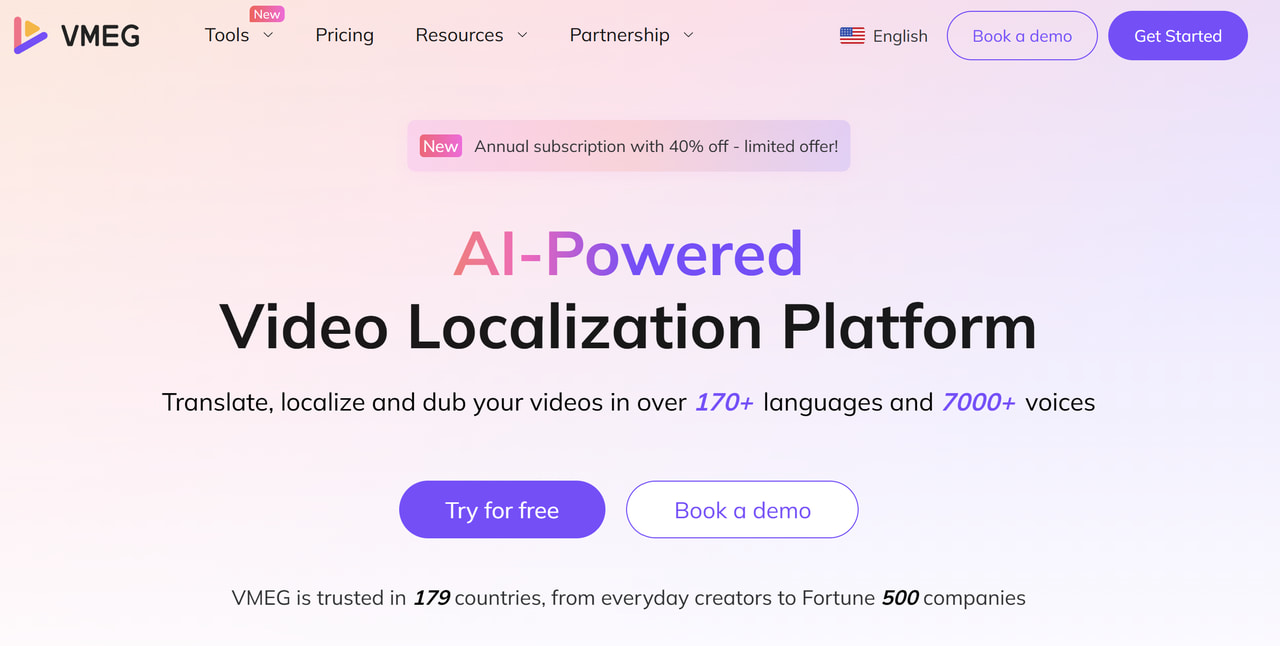 VMEG AI Homepage