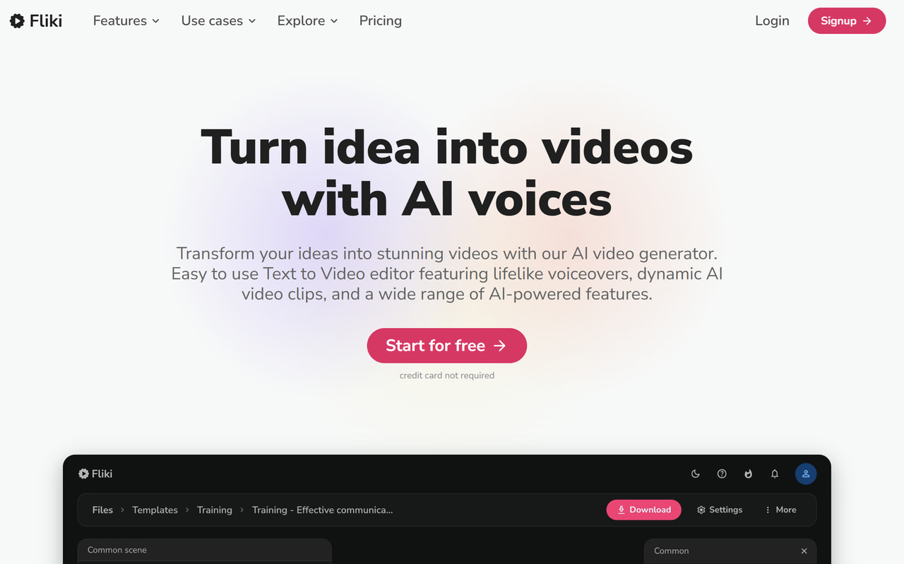 Fliki Homepage