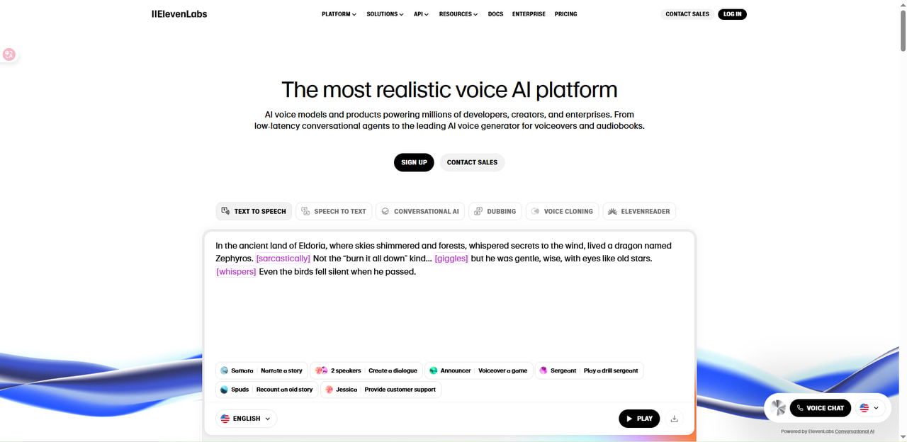 ElevenLabs Homepage