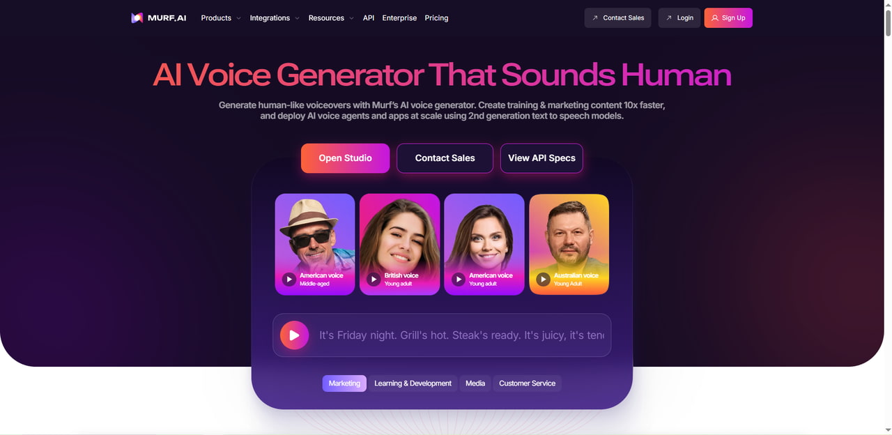 Murf AI Homepage