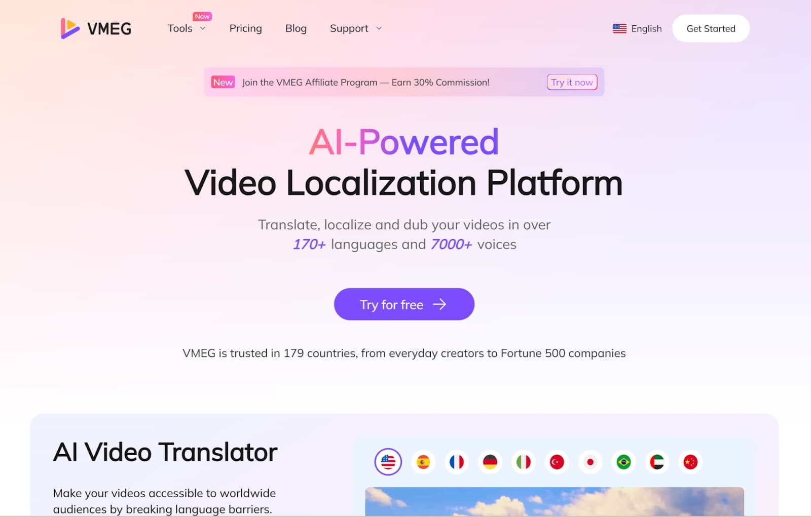 VMEG AI Platform for Video Localization