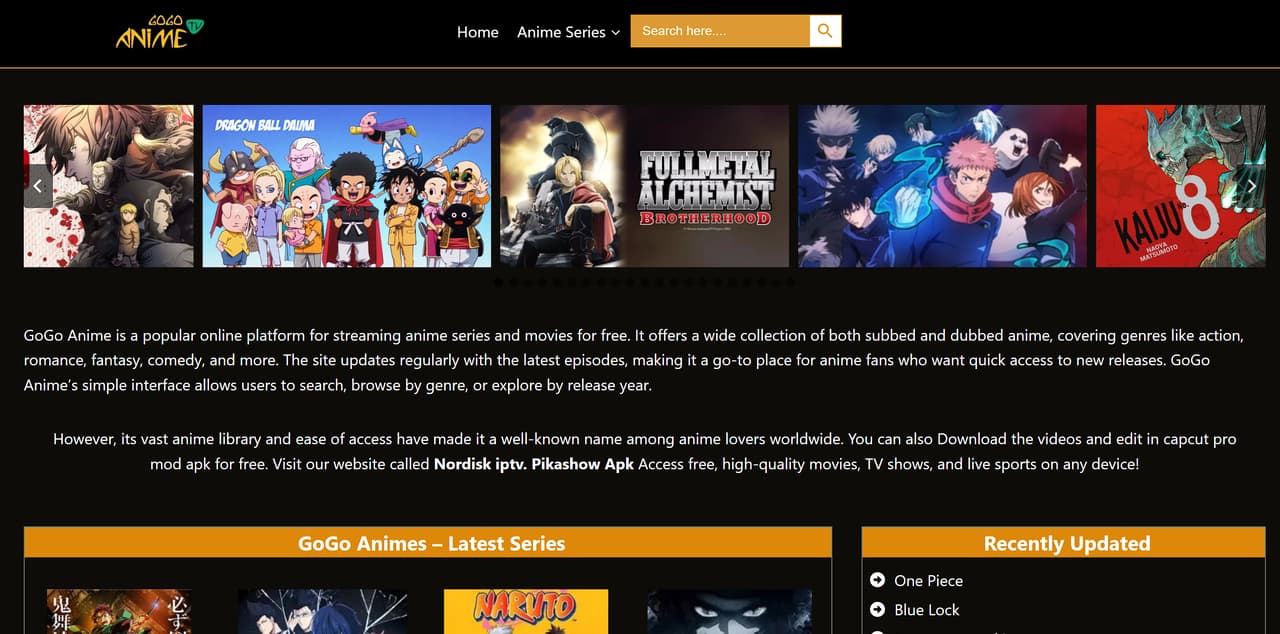 Dubbed Anime Websites - GOGOAnime